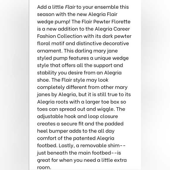 Alegria Flair Pewter Florette Career Fashion Shoe Women's 9 - Picture 7 of 8